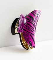 New Look Bright Pink Zebra Print Bulldog Claw Clip
